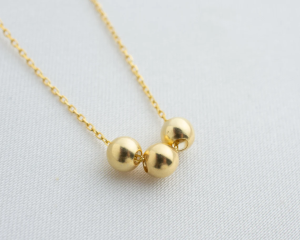 Three Ball Golden Waterproof Necklace