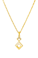 Geometric Diamond Pendant Gold Necklace