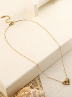 Pixilated Vintage Heart Shape Anti-Tarnish Necklace
