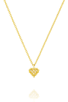 Pixilated Vintage Heart Shape Anti-Tarnish Necklace