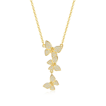 Zircon Three Butterfly Pendant Necklace For Women