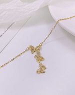 Zircon Three Butterfly Pendant Necklace For Women
