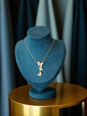 Zircon Three Butterfly Pendant Necklace For Women