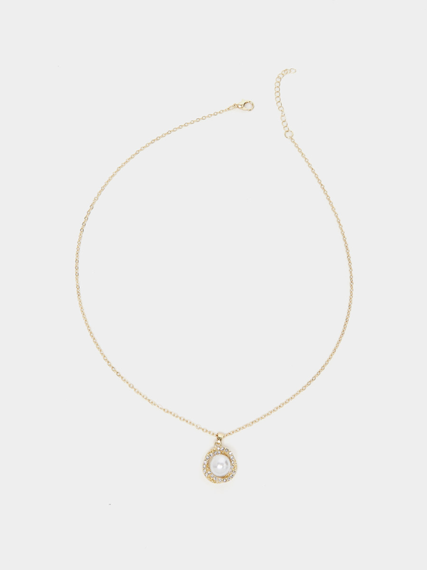 Winding Clover Zircon Exquisite Pearl Necklace