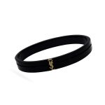 Black Enamel Cuff Bracelet with Gold YSL Monogram