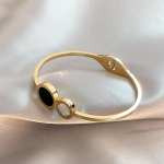 Round Open Cuff Anti Tarnish Bracelet for Women