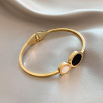 Round Open Cuff Anti Tarnish Bracelet for Women