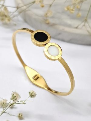 Round Open Cuff Anti Tarnish Bracelet for Women