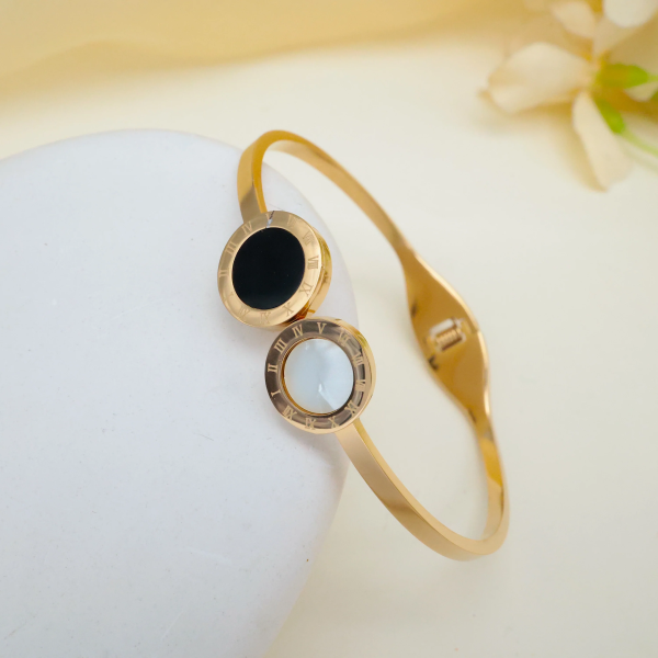Round Open Cuff Anti Tarnish Bracelet for Women
