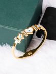 White Shell Heart and Star Shaped Evil Eye Kada Bracelet