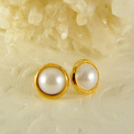 Real Cultured Pearl Stud Earrings for Women
