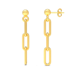 Italian Paperclip Link Drop Liner Stud Earrings for Women