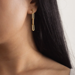 Italian Paperclip Link Drop Liner Stud Earrings for Women