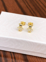 Cubic Zirconia Teddy Bear Studs Earrings for Women