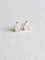Little Gold Moonstone Pear Studs Earrings