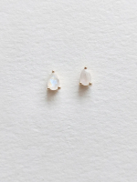 Little Gold Moonstone Pear Studs Earrings