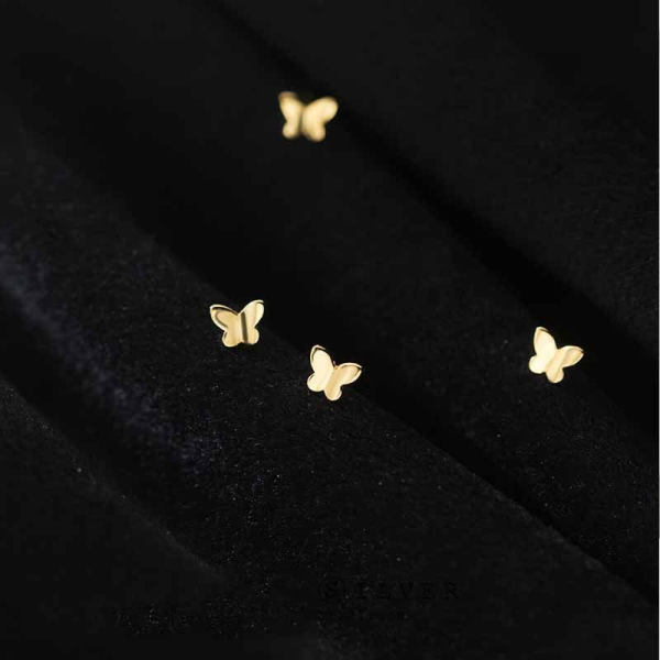 Mini Golden Butterfly Stud Earrings