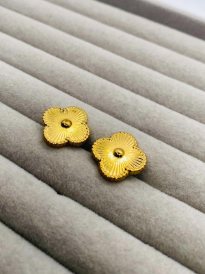 Golden Clover Studs Earrings
