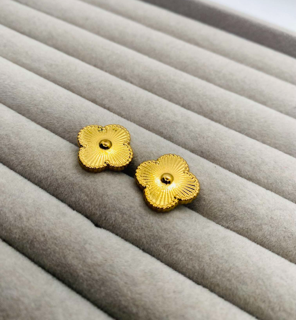 Golden Clover Studs Earrings