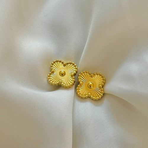 Golden Clover Studs Earrings