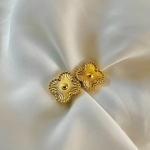 Golden Clover Studs Earrings