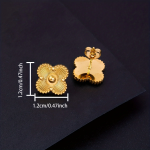 Golden Clover Studs Earrings