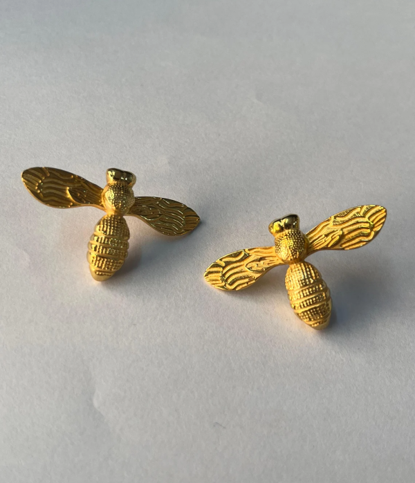 Gold Honeybee Studded Earrings