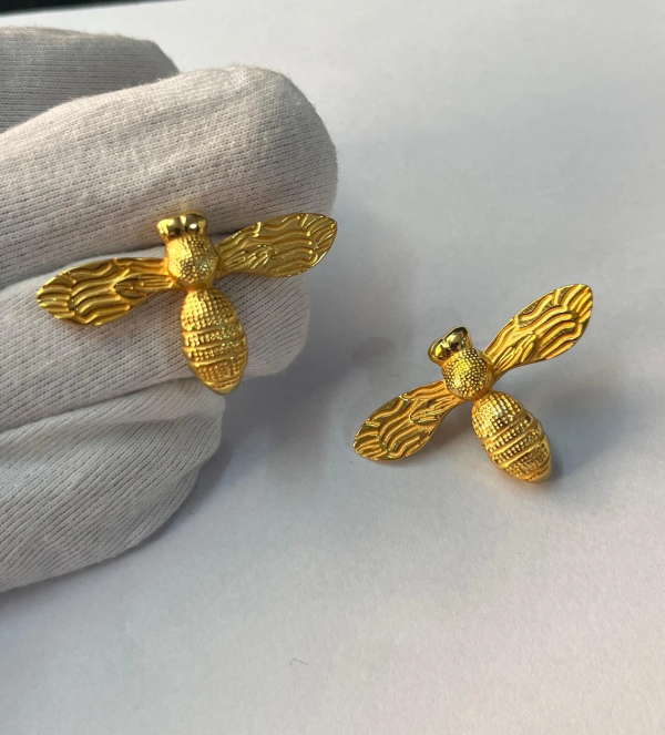 Gold Honeybee Studded Earrings