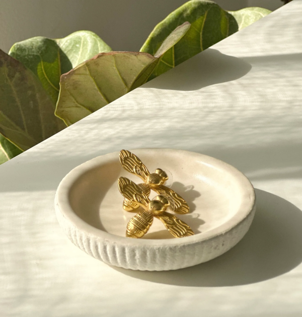 Gold Honeybee Studded Earrings