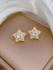 Five-Pointed Star Zircon Anti-Tarnish Earrings For Women