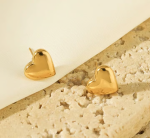Gold Heart Shape Anti-Tarnish Stud Earrings For Women