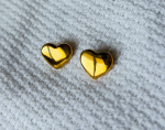 Gold Heart Shape Anti-Tarnish Stud Earrings For Women