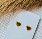 Gold Heart Shape Anti-Tarnish Stud Earrings For Women