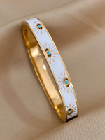 White Gold Evil Eye BraceletAnti Tarnish Bracelet for Women
