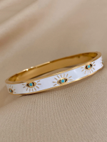 White Gold Evil Eye BraceletAnti Tarnish Bracelet for Women