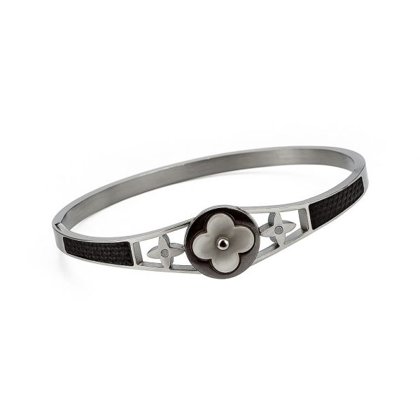Anti-Tarnish Silver Plated Clover Design Fancy Kada Bracelet