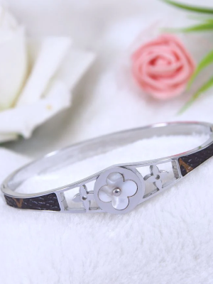 Anti-Tarnish Silver Plated Clover Design Fancy Kada Bracelet