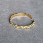 Gold-Toned Floral with Blue Crystal Accents Bracelet
