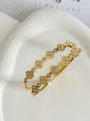 Rhinestone Clover Bracelet
