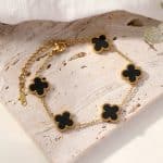Clover Anti Tarnish Bracelet Black Colour