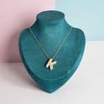 Golden Letter Necklace Topped with Diamonds