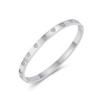 Anti-Tarnish Crystal Heart Silver Bracelet