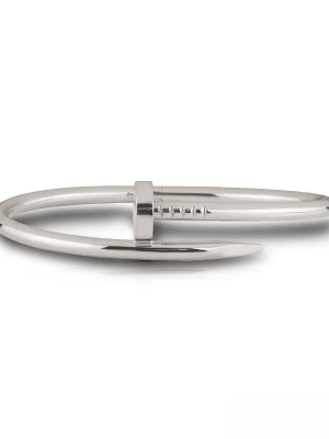 Anti-Tarnish Silver Nail Statement Bracelet