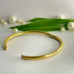 Anti-Tarnish Smooth Gold Tube Bangle Bracelet