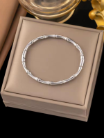 Anti-Tarnish Silver Bamboo Segment Bracelet