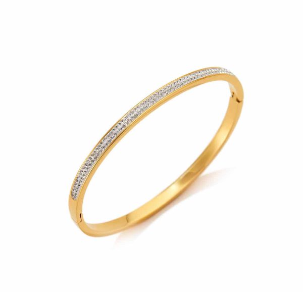 Anti-Tarnish Gold Double Pave Crystal Bracelet