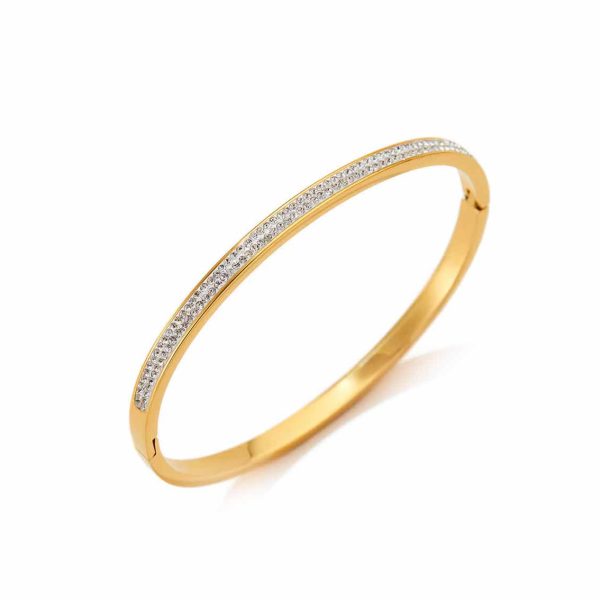 Anti-Tarnish Gold Double Pave Crystal Bracelet