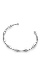 Anti-Tarnish Silver Bamboo Open Cuff Bracelet