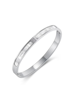 Anti-Tarnish Silver Mother-of-Pearl Bracelet