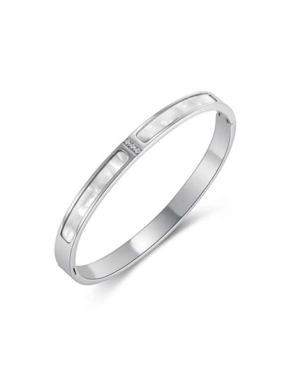 Anti-Tarnish Silver Mother-of-Pearl Bracelet